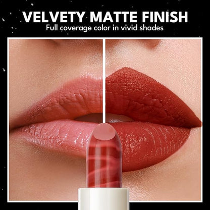 2PCS Marbled Matte Lip Stick Makeup Coverage,