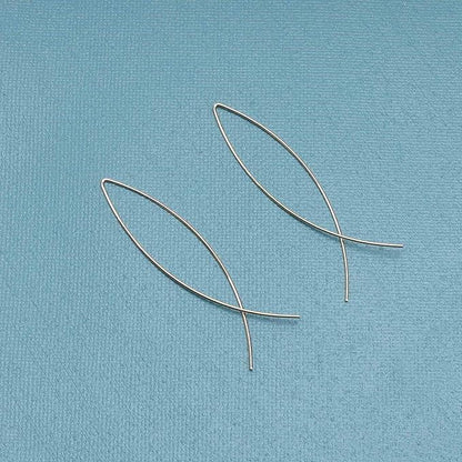 Boho Thin Arch Hoop Earrings Gold Threader Wire