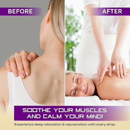 Massage Oil with Lavender & Sweet Almond Oils – Relieves Muscle Tension, Hydrates Skin, Promotes Relaxation & Well-Being, 100ml | 3.4 fl. oz.
