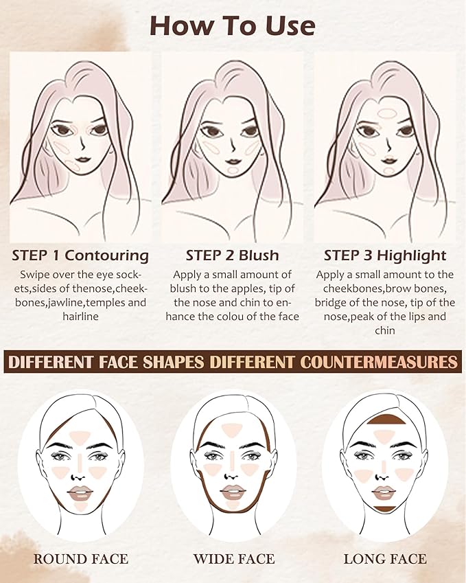 Face Bronzer Contour Blush Powder Palette-2 in 1 for Women-02