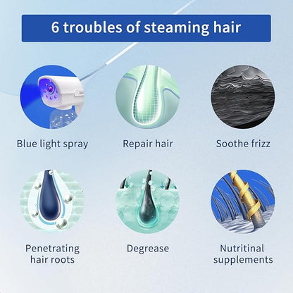 Portable Nano Steam Gun Hair Care Sprayer Hot Dyeing Care Red&Blue Micro Mist Machine Spray Gun Facial Steamer