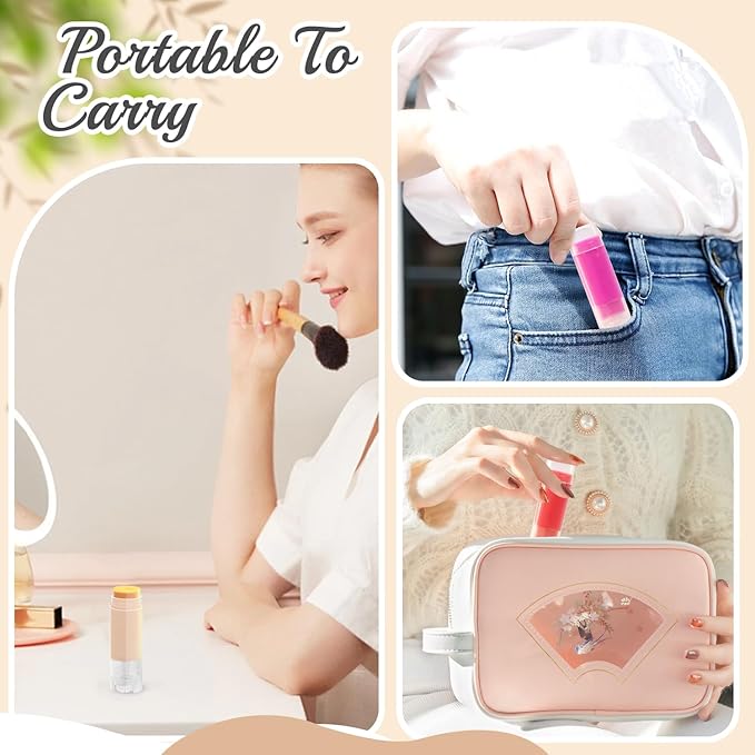 50 Pack 5ml Empty Lip Balm Tubes Refillable Lip Balm Containers DIY Plastic Lipstick Tubes Lip Gloss Balm Holder (clear)