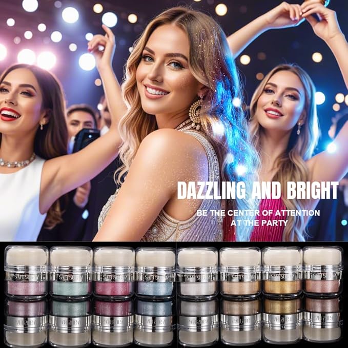 Glitter Body Highlighter Powder Body Shimmer Sparkle Face sponge head（05#）