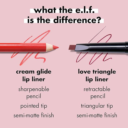 e.l.f. Cream Glide Lip Liner, Highly-Pigmented Pencil For Lip