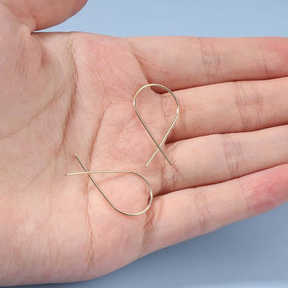 Cross Arc Threader Earrings Gold Wire