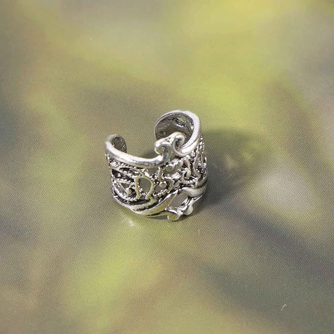 Boho Ear Cuff Earrings Silver Conch