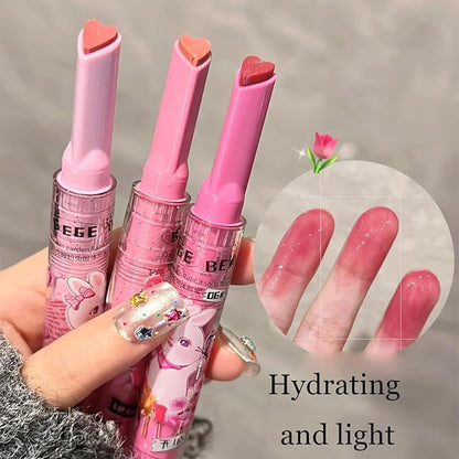 3Pcs Sweet Heart Jelly tinted Lip Balm, Long Long
