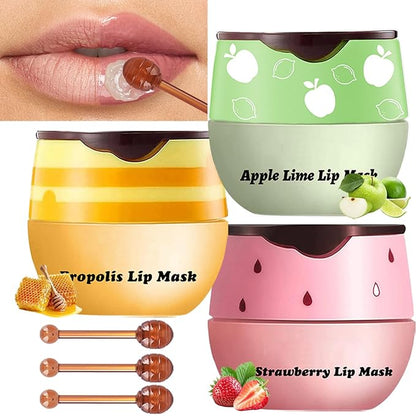 3 PCS Lip Balm Honey Pot, Wrinkle