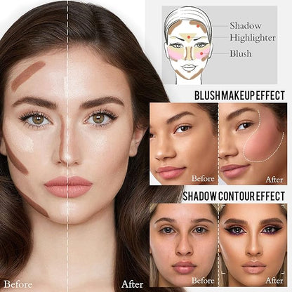2 Pcs Cream Blush Stick Makeup Kit, Natural