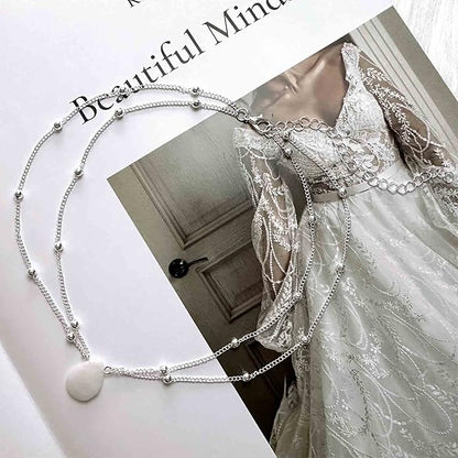 Layered Teardrop Pendant Necklace Teardrop Natural Stone Necklace