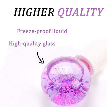 ICE BEAUTY BALLS for FACIAL, 2PCS Purple Facial Roller for Cold Facial Massage Face Roller Balls with Anti-Freeze Liquid to Reduce Puffiness, Pores, Wrinkles…