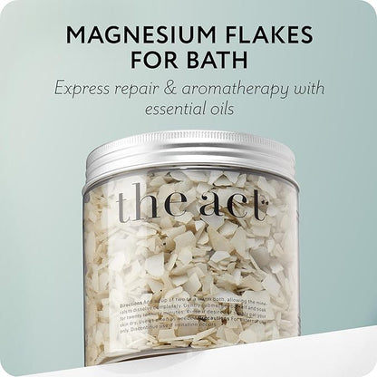 Magnesium Flakes for Bath – Relaxing Aromatherapy Blend with Ylang-Ylang, Lavender & Mandarin Oils for Muscle Relief, Detox, Better Sleep – Magnesium Bath Soak for Women Men - Bath Salts 14.11 Oz