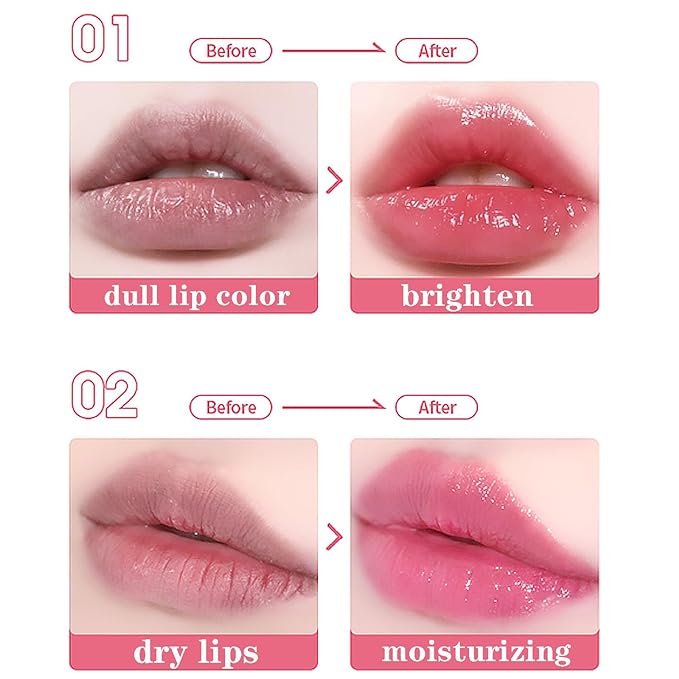 Pack of 3 Flower Jelly Lipstick Set Temperature Change Moisturizer Long Lasting Nutritious Balm Magic Color Change Lip Gloss