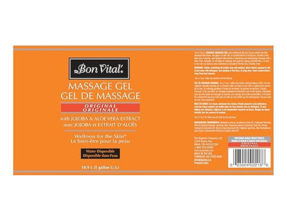 Bon Vital' Original Massage Gel for a Versatile Massage Foundation to Relax Sore Muscles and Repair Dry Skin, Superior Glide & Gentle Friction for Clients, 5 Gal, Label may Vary