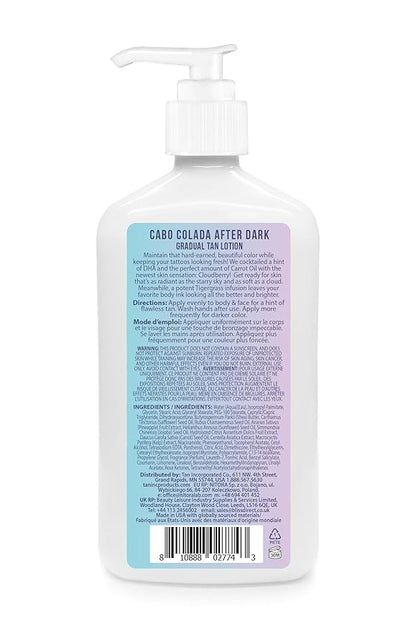 Cabo Colada After Dark DHA Moisturizer Lotion - Enchance your Tan & Tattoos -18oz, White