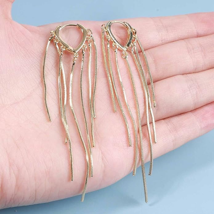 Boho Long Tassel Chain Earrings Fringe Drop Dangle