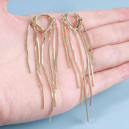 Boho Long Tassel Chain Earrings Fringe Drop Dangle