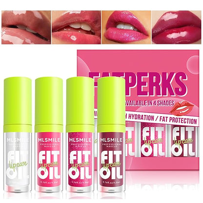 4 Colors Fat Oil Lip Gloss, Lip Oil Gloss,