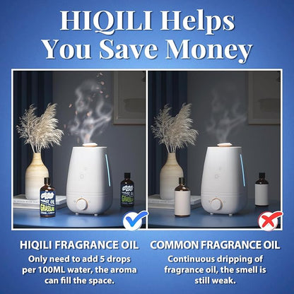 HIQILI Grassland Fragrance Oil 100ml for Diffuser Car Freshies, Clean Fresh Scent for Candle Making Soap Laundry 3.38 Fl Oz