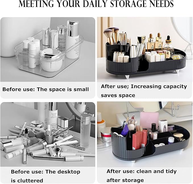 Rotating makeup organizer,large capacity cosmetic