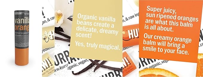 Hurraw! Vanilla & Orange Lip Balm,
