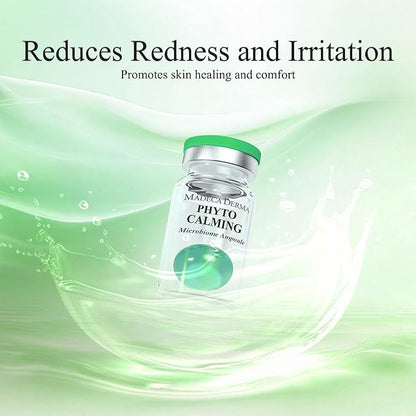 MADECA DERMA Phyto Calming Microbiome Ampoule – Calming with Soothing Botanicals, Hyaluronic Acid & Anti-Redness Complex, Korean Skincare for Redness Relief & Skin Repair (0.23 fl oz x 5 Bottles)