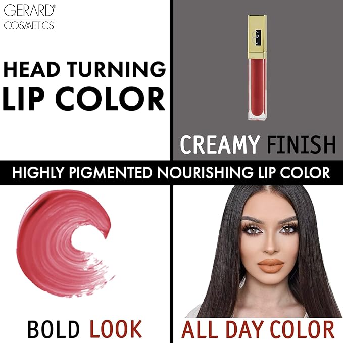 Gerard Cosmetics Color Your Smile Lip Gloss Salmon | Super Pigmented Peach Lip Gloss with LED Light and Mirror | Shiny Finish | Hydrating Liquid Peach Lipstick | Cruelty Free and Made in USA