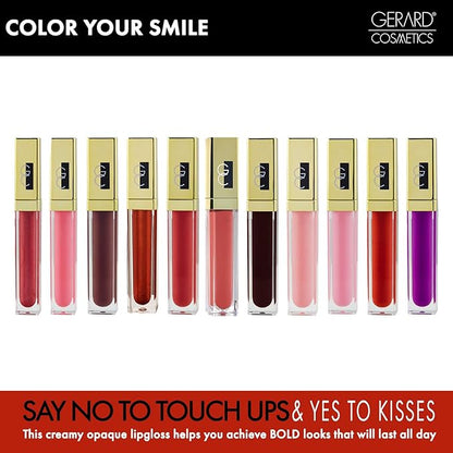 Gerard Cosmetics Color Your Smile Lip Gloss - Passion | Moisturizing Lip Gloss with Mirror and LED Light | Super Pigmented | Shiny Finish | Nude Lip Color | Cruelty Free and Made in USA