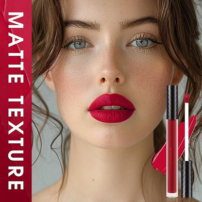3 Colors Red Matte Liquid Lipstick Set, Burgundy Lipstick