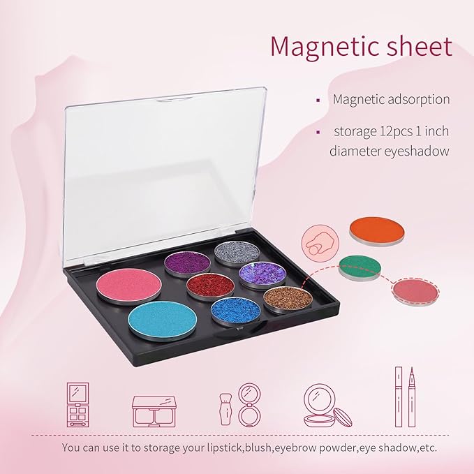 AJLTPA Magnetic Makeup Palette with Clear Top, 5