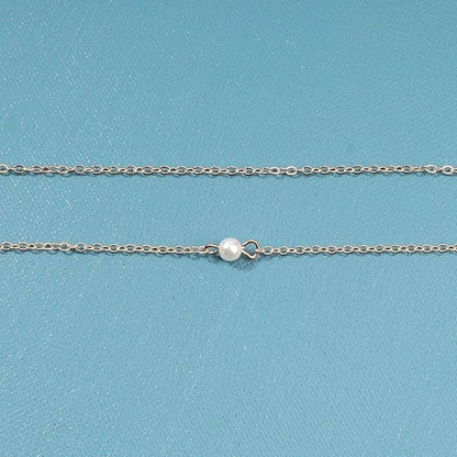 Boho Layered Pearl Choker Necklace Gold Pearl Pendant