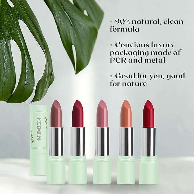Vegan Lipstick (Peony) - Sensational One-Stroke Long Lasting Lipstick from Natural Oils & Butters Full-Coverage Lip Color with Shea Butter & Coconut Extact - Premium Hydrating Lipsticks