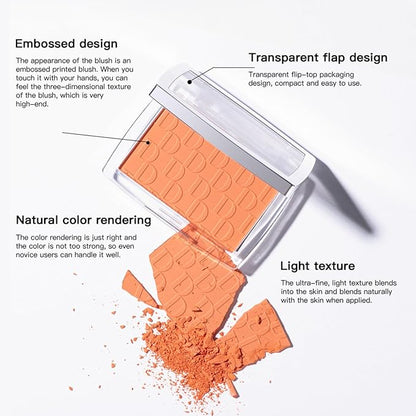 MAEPEOR Embossed Blush 6 Colors Smooth Blendable Face