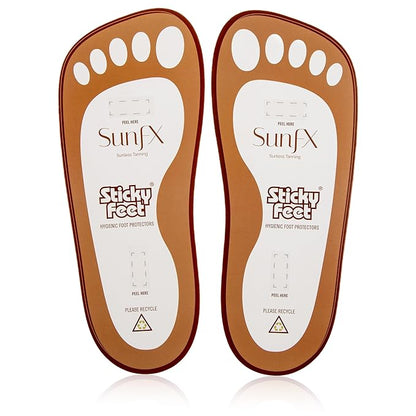 SunFX Disposable Sticky Feet Protectors (25-PAIRS) Spray Tan Feet Protector Pads for Sunless Airbrush Tanning