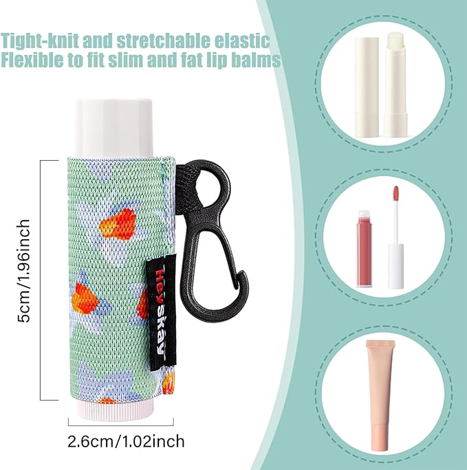 HEYSKAY Lip Balm Holder Keychain Compact Clip O