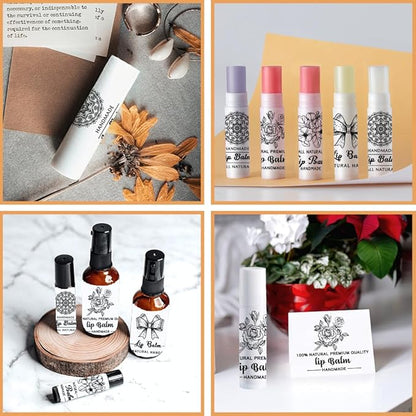 OLYCRAFT 100Pcs Self-Adhesive Lip Balm Tag Wrapping