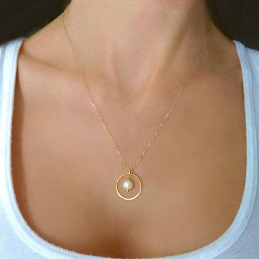Fashion Pearl Necklace Chain Simple Hollow