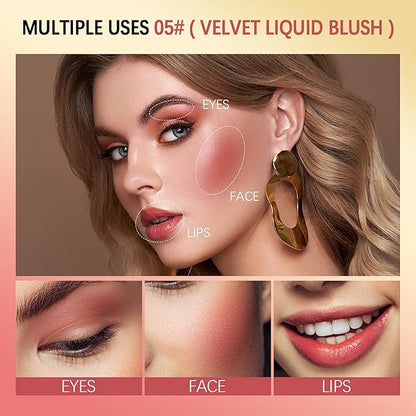 Liquid Blush, Soft Cream Liquid Blush for Cheeks, Everyday Wear(03#)