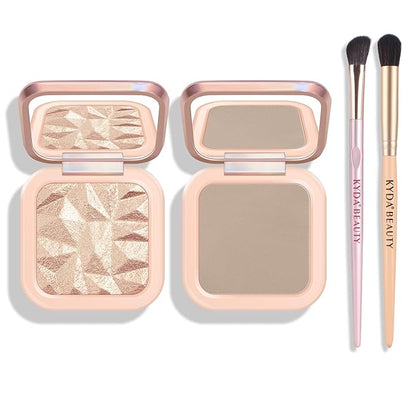 KYDA Highlighter Contour Palette Kit, Glossy Face Illuminator & Taupe