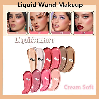 Go Ho Liquid Blush Beauty Wand,Blendable Super Silky Medium Pink