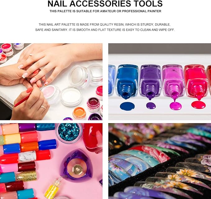 Minkissy 2pcs Resin Nail Art Palette Polish Holder