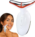 GUGUG 7 Color Multi-Function Face Massager for Face, Neck, Arms and Legs with Heat, Vibration and Relaxing Facial Massager - White