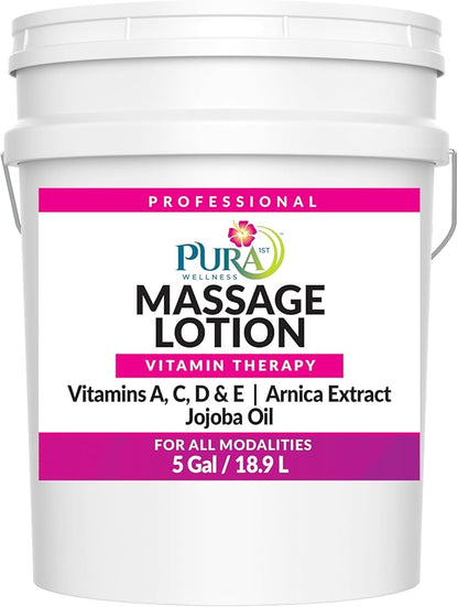 Vitamin 5 Gallon Therapy Massage Lotion, Professional Deep Tissue, Skin Hydrating, Natural Ingredients, Unscented for Physical Recovery, Muscle Relief, Skin Softening