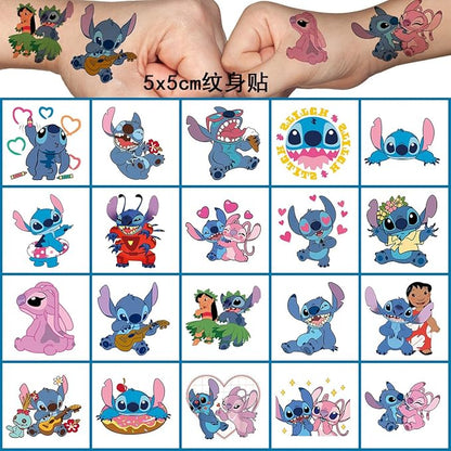 40pcs Stitch Temporary Tattoos Stickers for Kids,Birthday Party Girl Adult