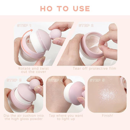 Highlighter Makeup Powder, Body Shimmer Sparkle Face Highlighter Women01#