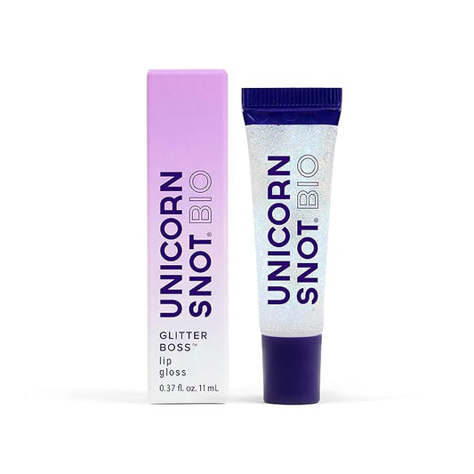 UNICORN SNOT Lip Gloss, Long-Lasting Sparkly Lip Shine, Vegan & Cruelty Free, Non-Sticky Formula, Lip Gloss for Festivals and Rave Makeup, Clear (Cosmos)