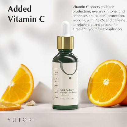 Yutori PDRN Serum with Caffeine Booster - Plant Based Antiaging Skin Serum, Lifting Visibly for Wrinkle Care, Anti-aging, Hydrating, Natural Glow and Face Toner for All Skin Types, 1.01fl (30ml)