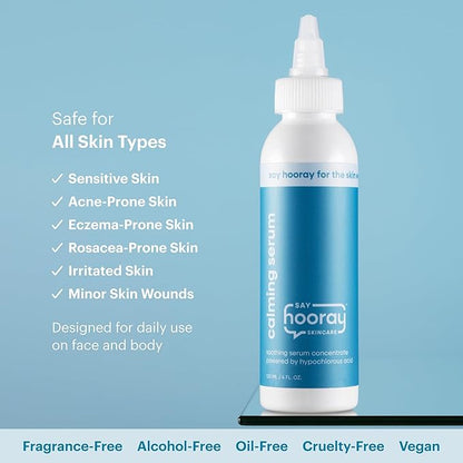 Hypochlorous Acid Calming Serum - 0.02% HOCl, 4 oz - Gentle Acne & Sensitive Skin Treatment, Reduces Redness, Soothes Irritated Skin & Minor Wounds