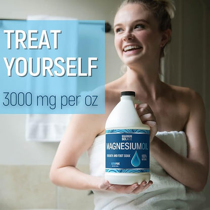 Pure Magnesium Bath Flakes & Magnesium Oil - 100% Natural Relief (3 Item Bundle)