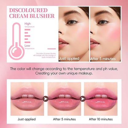 Color Changing Blush Stick for Cheek Lip, Black